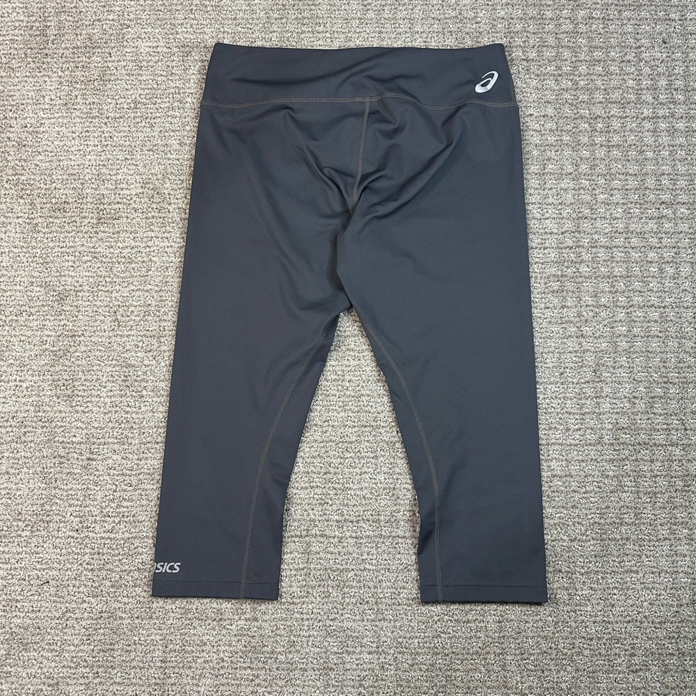 Asics Womens Gray Performance Crop Leggings Yoga Running Pants Size Large